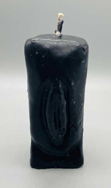 Female Gender Genital / Vagina Candle 6 1/2" - Black